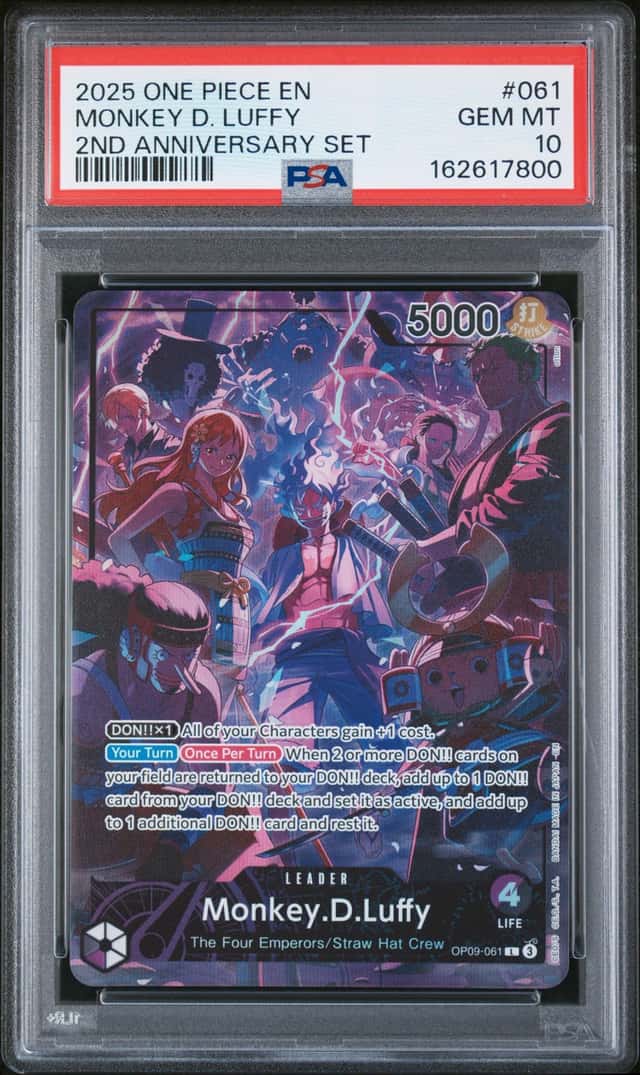 2025 One Piece EN 2nd Anniversary Set #061 Monkey D. Luffy PSA 10 GEM MINT