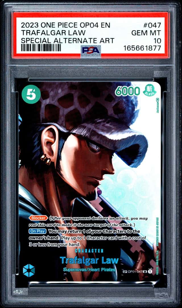 2023 One Piece Kingdoms Intrigue Trafalgar Law Special Alt Art #OP01-047 PSA 10