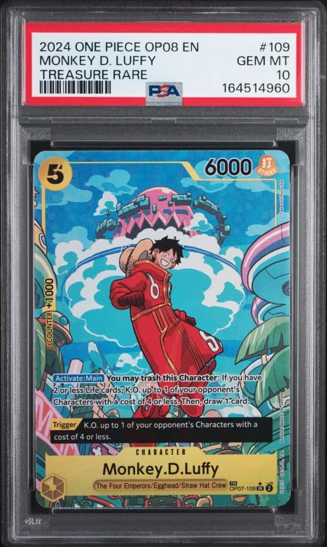 One Piece Monkey D. Luffy Two Legends Op08-109 Treasure Rare PSA 10 Gem Mint