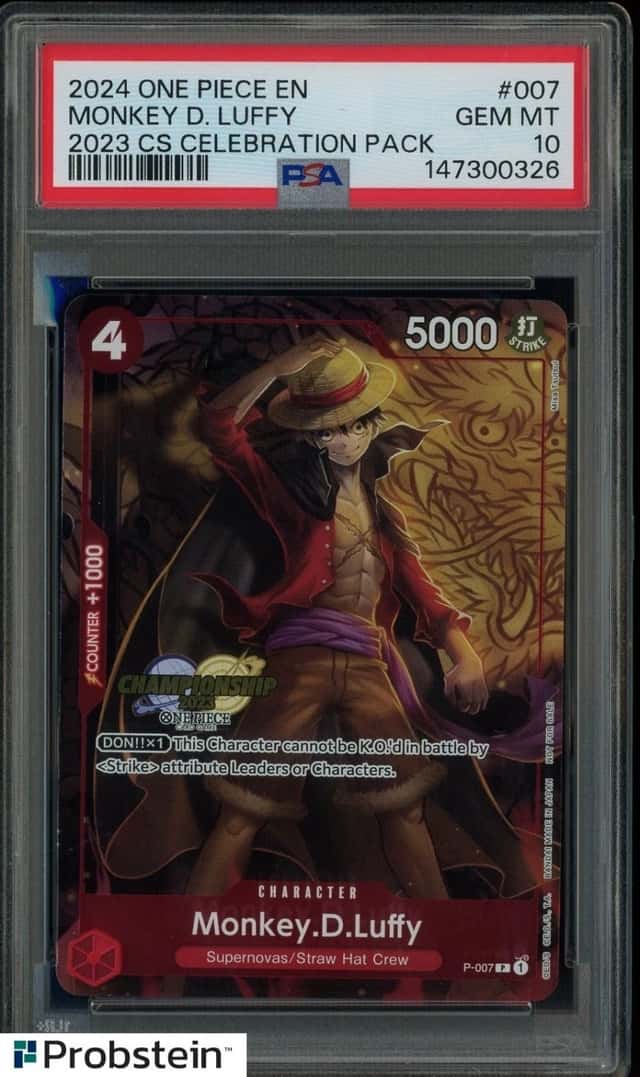 2024 One Piece EN 2023 CS Celebration Pack #007 Monkey D. Luffy PSA 10