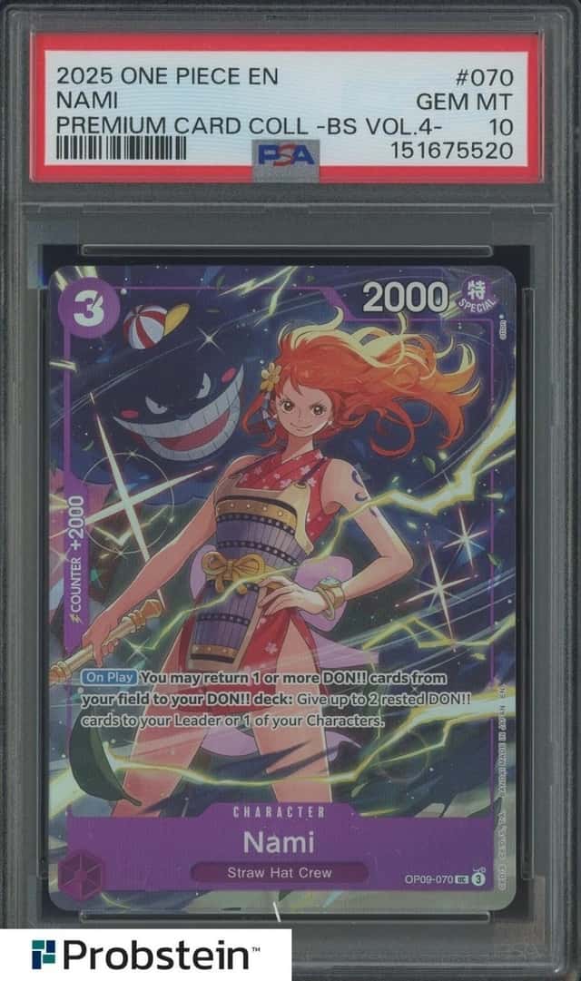 #1 2025 One Piece En Premium Card Coll BS Vol 4 #070 Nami PSA 10 GEM MINT