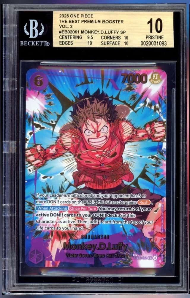 2025 One Piece The Best Premium Booster Vol 2 EB02-061 Monkey D Luffy SP BGS 10