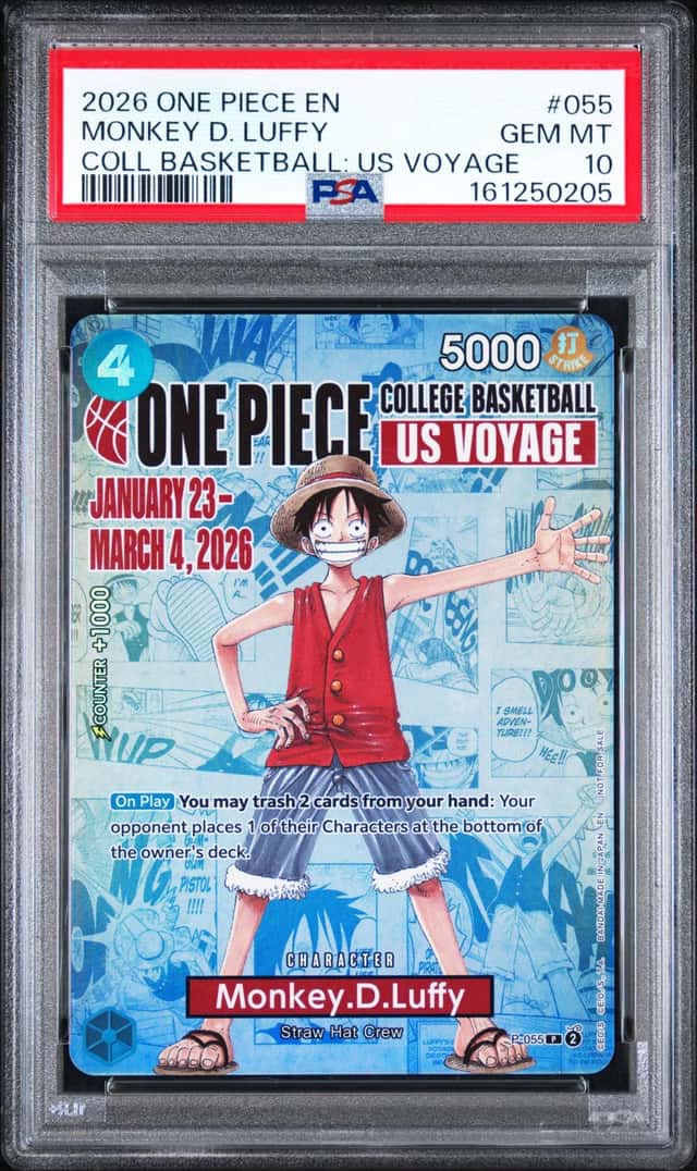 2026 One Piece EN College Basketball US Voyage #055 Monkey D Luffy PSA 10