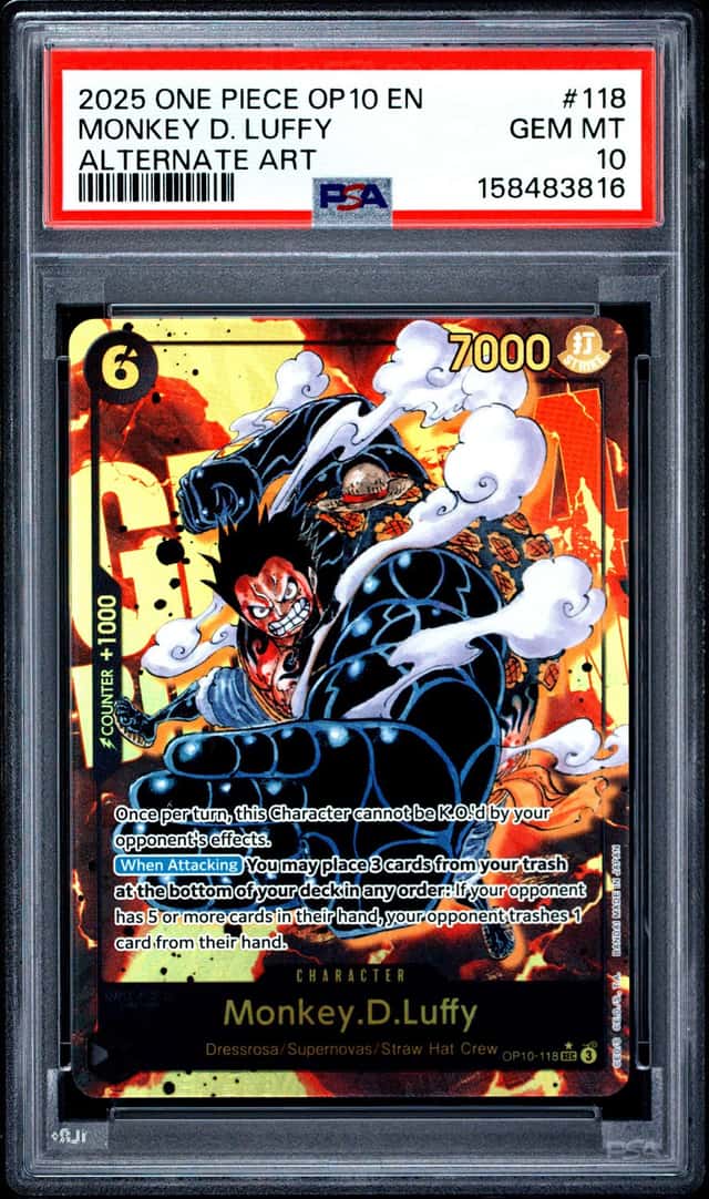 2025 One Piece OP10 EN Alternate Art #118 Monkey.D.Luffy PSA 10 GEM MINT