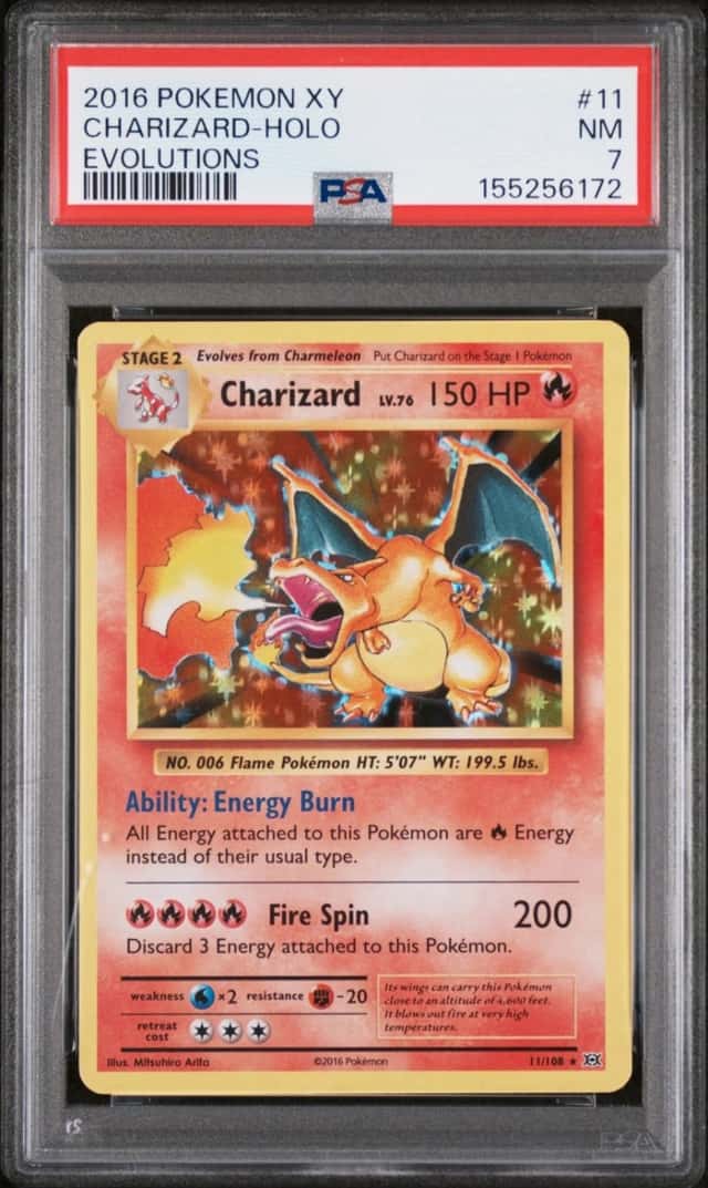 2016 POKEMON XY EVOLUTIONS #11 CHARIZARD-HOLO PSA 7