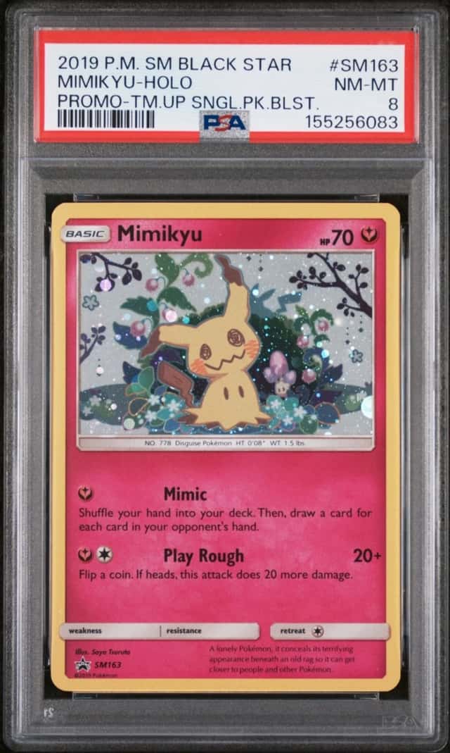 2019 POKEMON SM BLACK STAR PROMO TEAM UP SINGLE PACK BLISTERS MIMIKYU-HOLO PSA 8