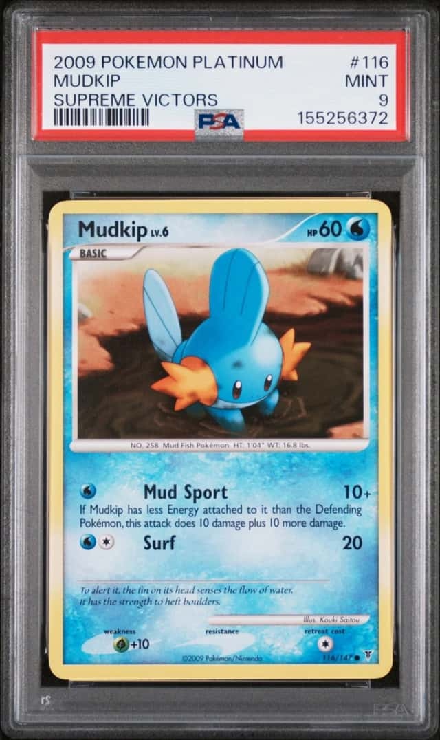 2009 POKEMON PLATINUM SUPREME VICTORS #116 MUDKIP PSA 9