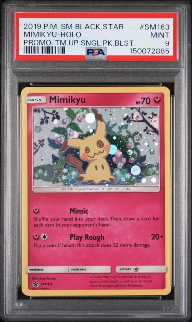 2019 POKEMON SM BLACK STAR PROMO TEAM UP SINGLE PACK BLISTERS MIMIKYU-HOLO PSA 9
