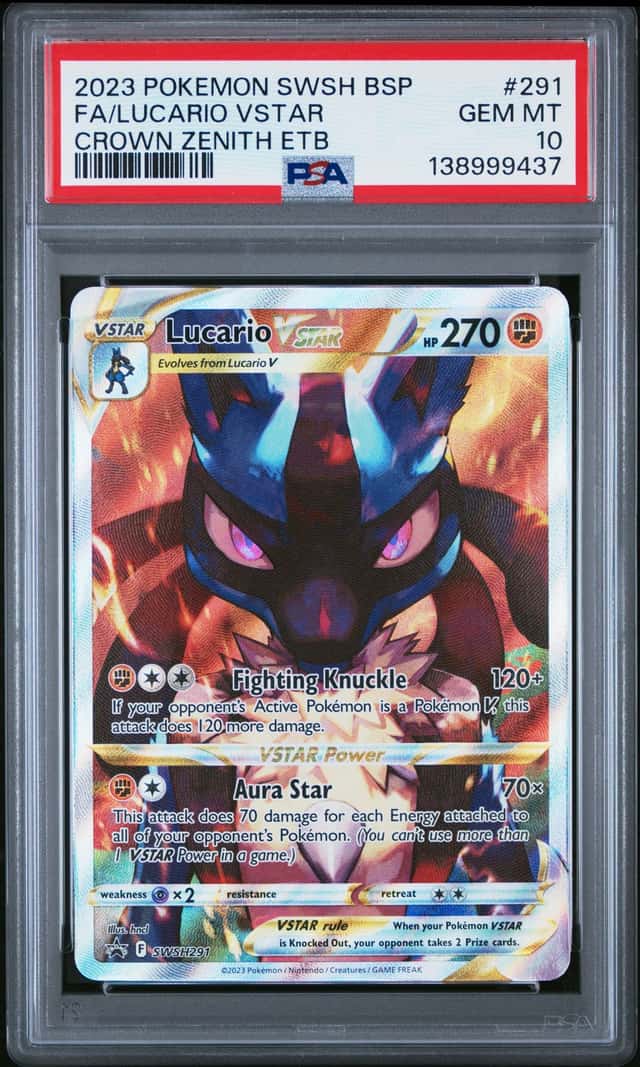 Pokémon TCG Lucario VSTAR SWSH291 Holo Full Art Promo Eng 2023 PSA 10
