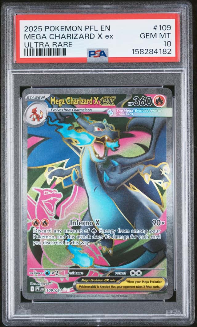 2025 Pokemon PFL EN #109 Mega Charizard X ex Ultra Rare PSA 10 GEM MINT