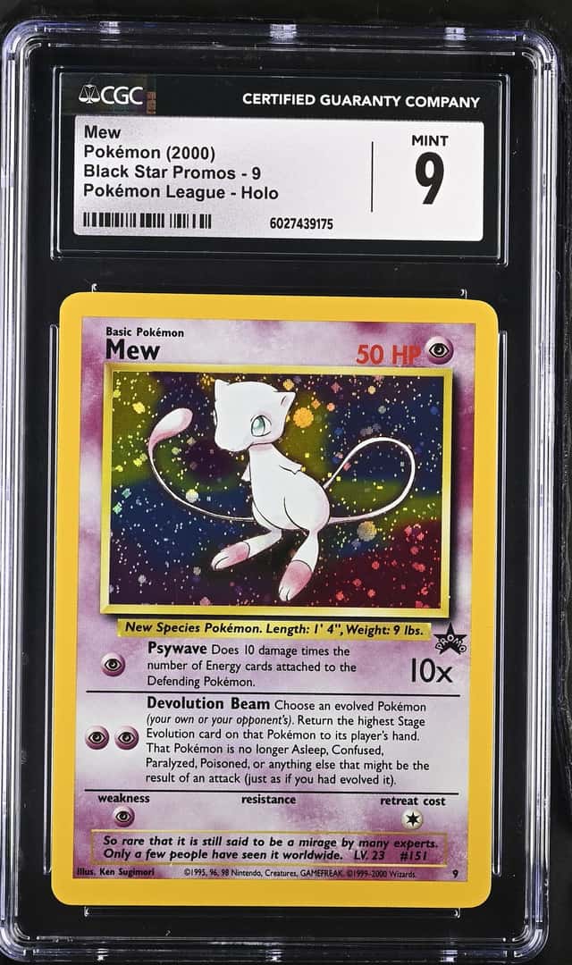 Mew #9 CGC Mint 9 2000 Pokemon Black Star Promo Pokemon League Holo