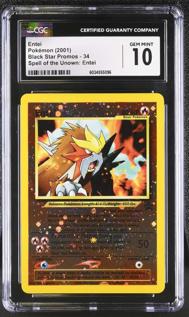 CGC 10 Pokémon TCG Entei 34/53 Wotc Promo Reverse Holo English 2001
