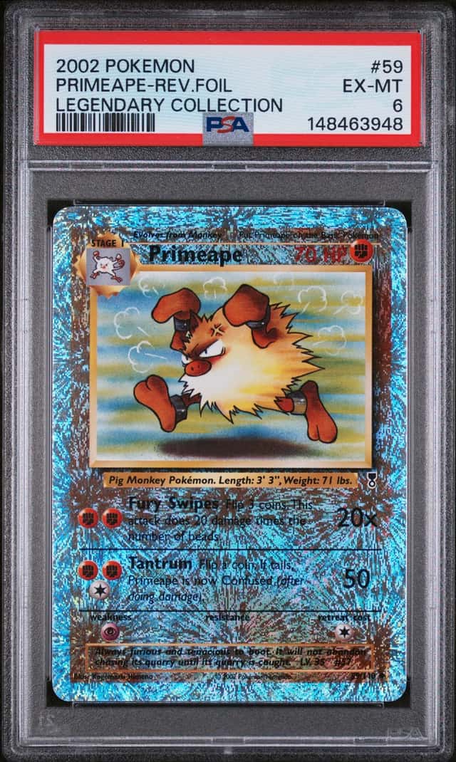 2002 Pokemon Legendary Collection #59 Primeape Reverse Holo Foil PSA 6 EX-MT
