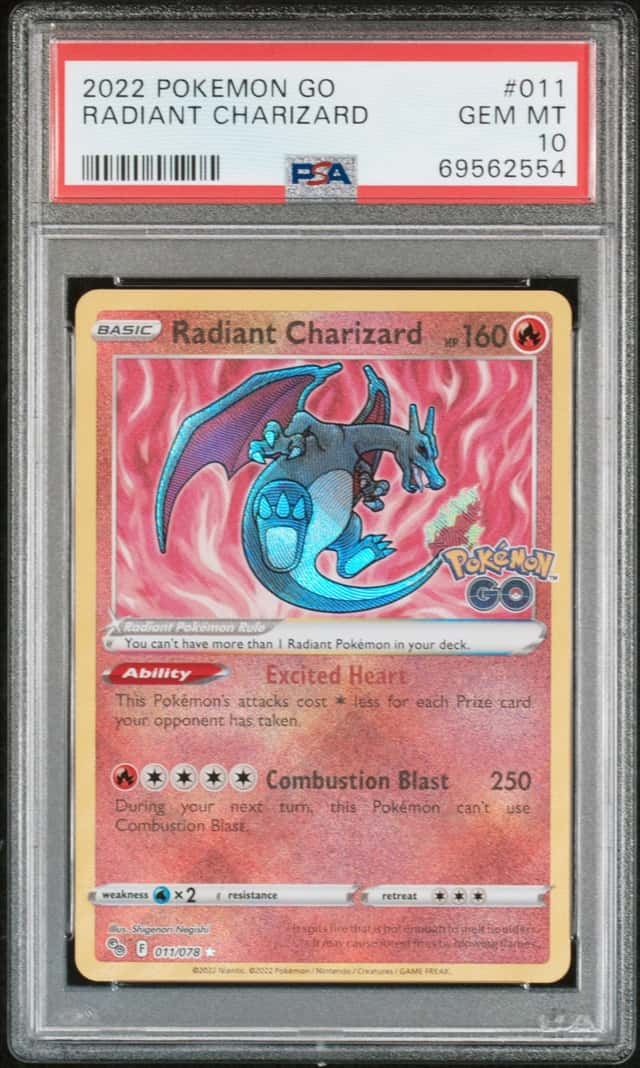2022 Pokemon SWSH Pokemon GO Radiant Charizard Rare #011/078 PSA 10 GEM MINT