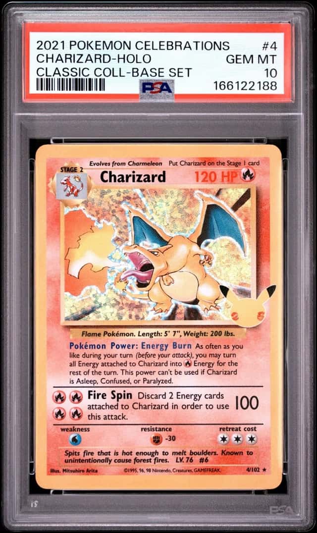 2021 POKEMON CELEBRATIONS CLASSIC COLLECTION #4 CHARIZARD-HOLO PSA 10