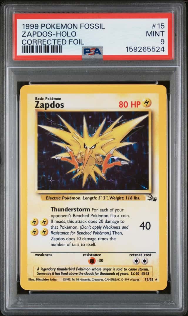 PSA 9 MINT 💎 1999 POKEMON GAME ZAPDOS HOLO  #16 ENGLISH