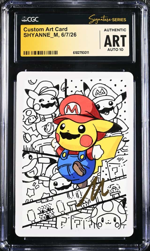 Pokemon CGC AUTH AUTO 10 Custom Art Card Mario Pikachu SHYANNE_M