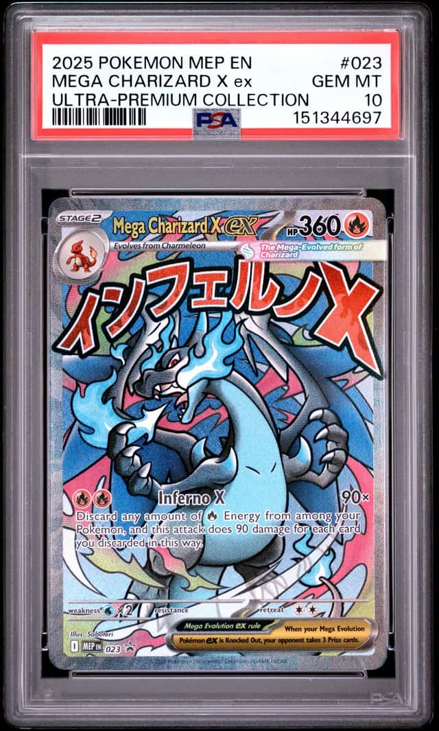 Pokemon 2025 Mega Charizard X ex 023 Mega Evolution UPC Promo GEM MINT PSA 10