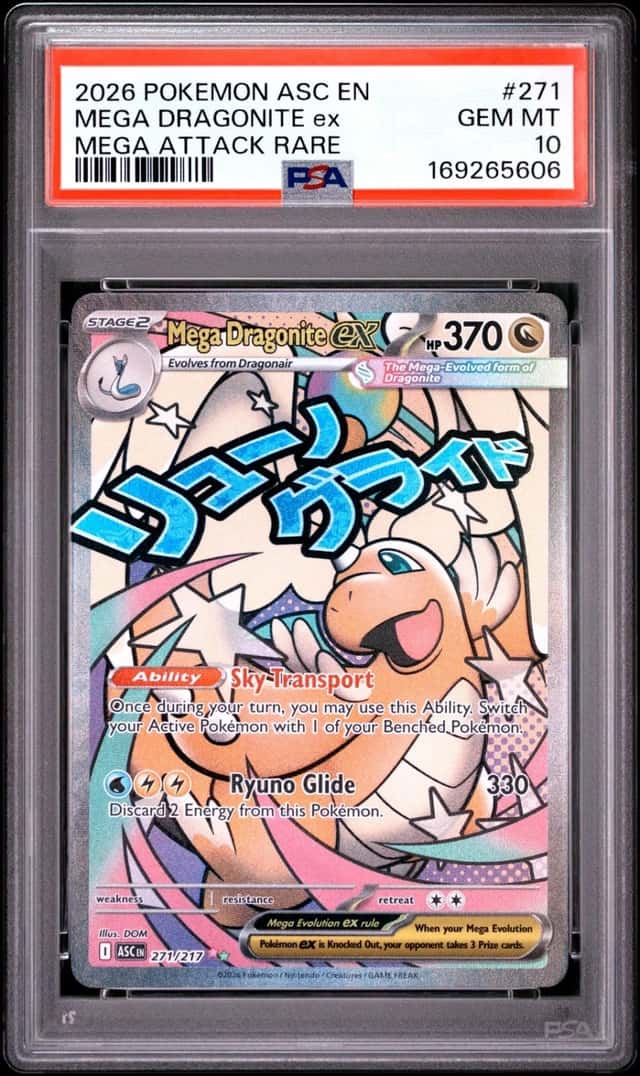 2026 POKEMON ASC EN-ASCENDED HEROES MEGA ATTACK RARE MEGA DRAGONITE EX PSA 10