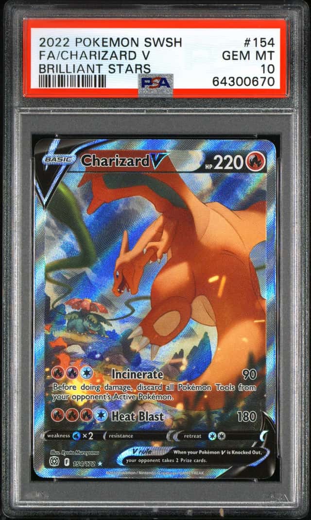 Pokemon Charizard V Brilliant Stars Full Alt Art 154 PSA 10 Gem Mint