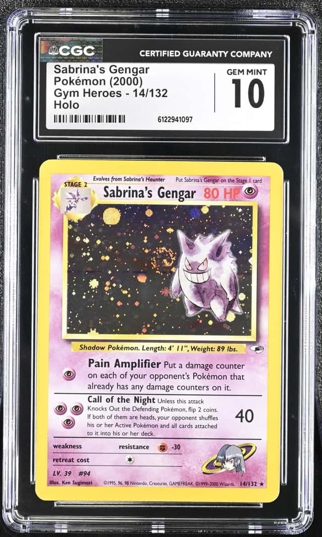 Pokemon Sabrina's Gengar Gym Heroes Unlimited 14/132 Holo CGC 10 Gem Mint