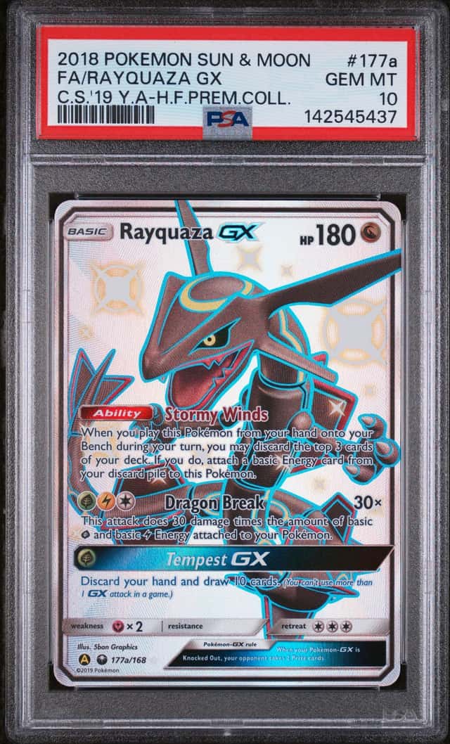 2018 Pokémon Rayquaza GX #177a/168 from the Hidden Fates Premium Collection,...