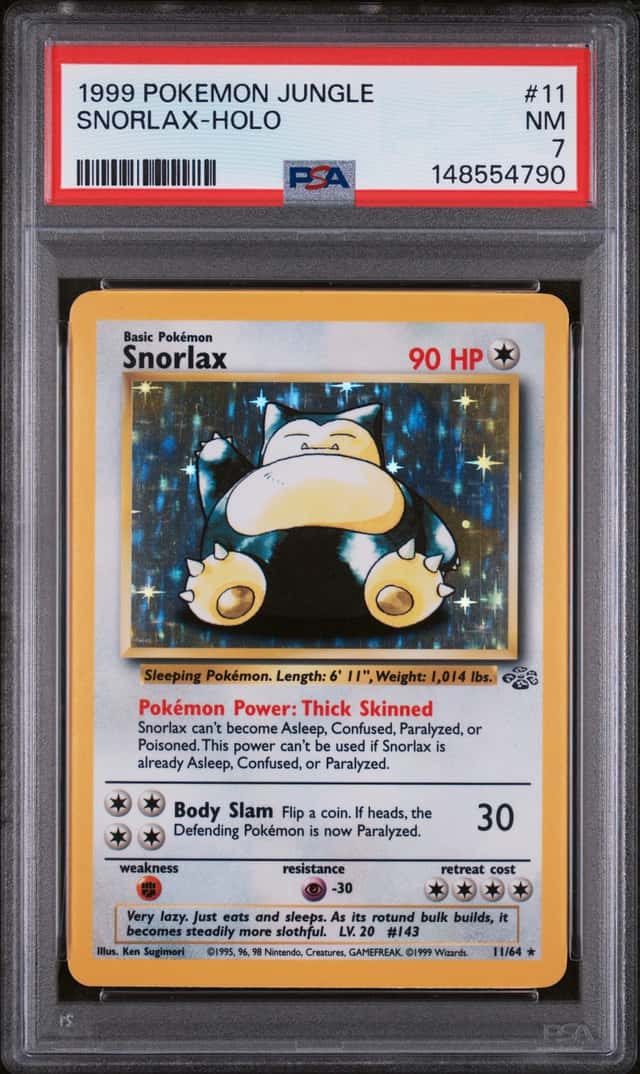 Snorlax 11/64 Jungle Holo Rare 1999 Pokémon TCG English PSA 7