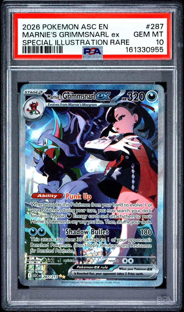2026 Pokemon Marnie's Grimmsnarl ex Special Illustration Rare #287/217 PSA 10