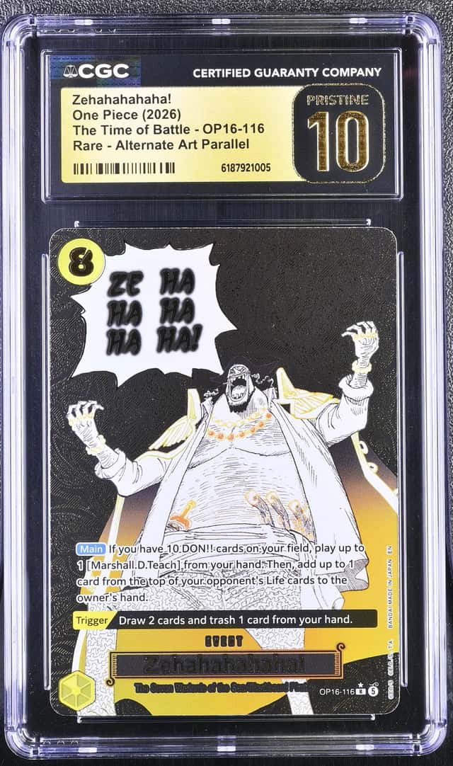 2026 One Piece The Time Of Battle Alt Art Zehahahahaha! #OP16-116 CGC 10 PRISTINE