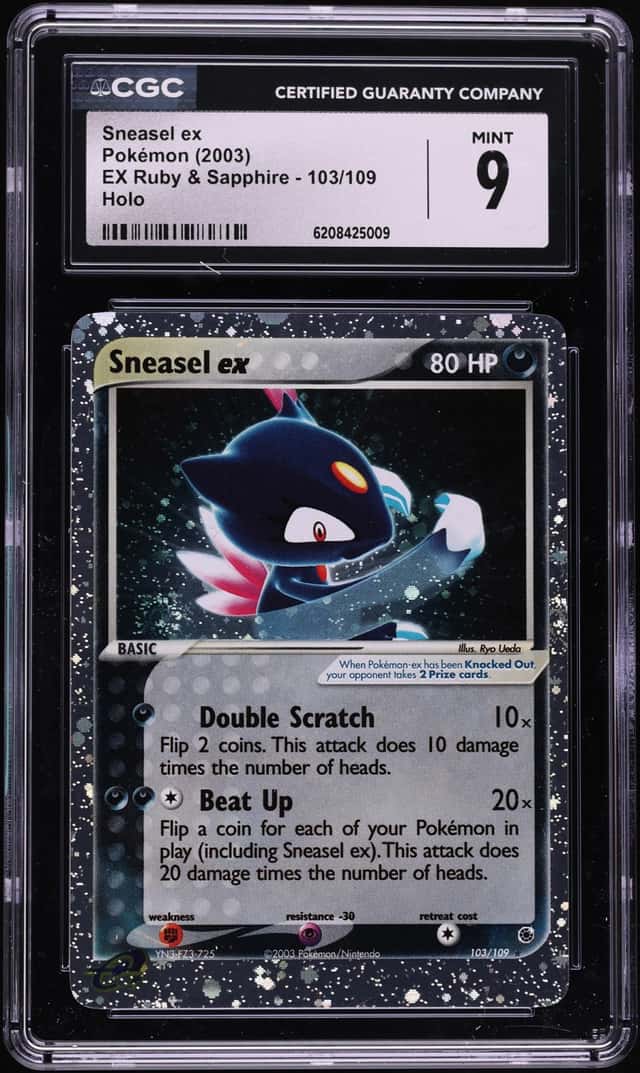 2003 Pokemon EX Ruby & Sapphire Holo Sneasel Ex #103 CGC 9 MINT