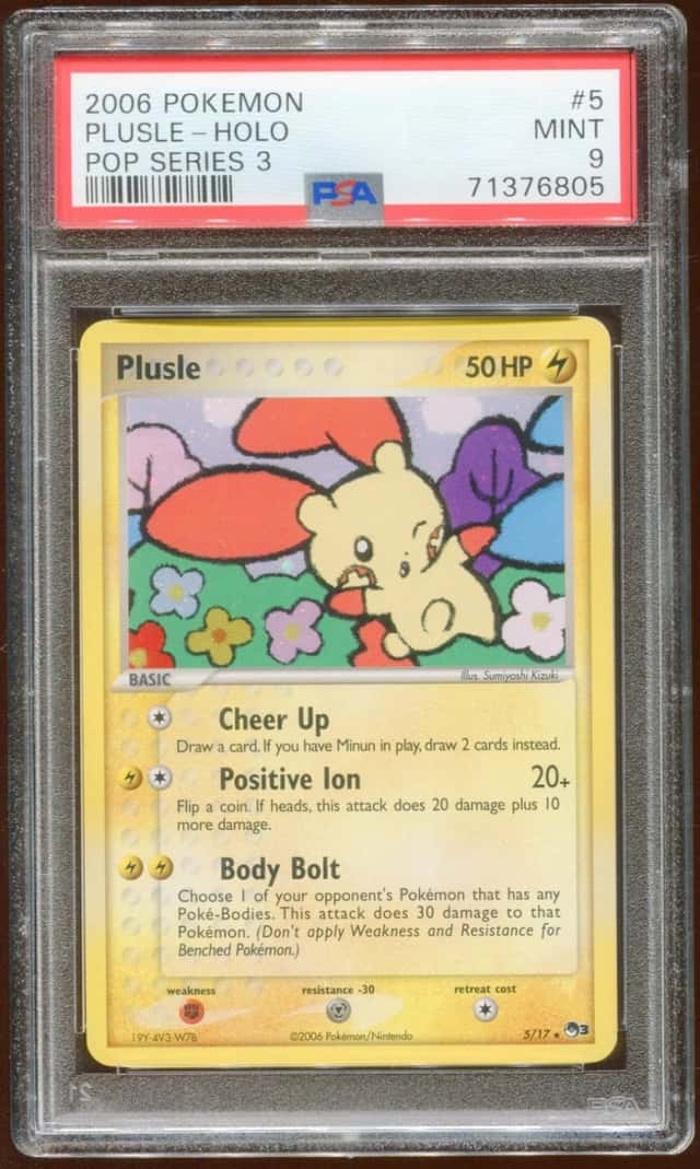 2006 POKEMON POP SERIES 3 PLUSLE #5/17 RARE PROMO HOLO FOIL PSA 9 A E8