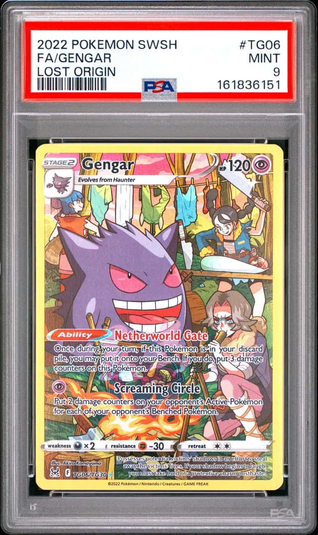2022 POKEMON SWORD & SHIELD LOST ORIGIN #TG06 FULL ART/GENGAR PSA 9
