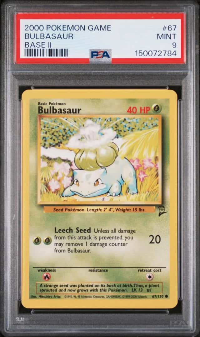 2000 POKEMON BASE SET 2 #67 BULBASAUR PSA 9