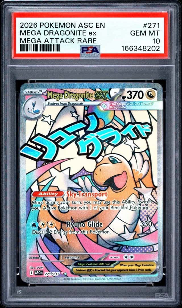 2026 POKEMON ASCENDED HEROES MEGA ATTACK RARE #271 MEGA DRAGONITE EX PSA 10