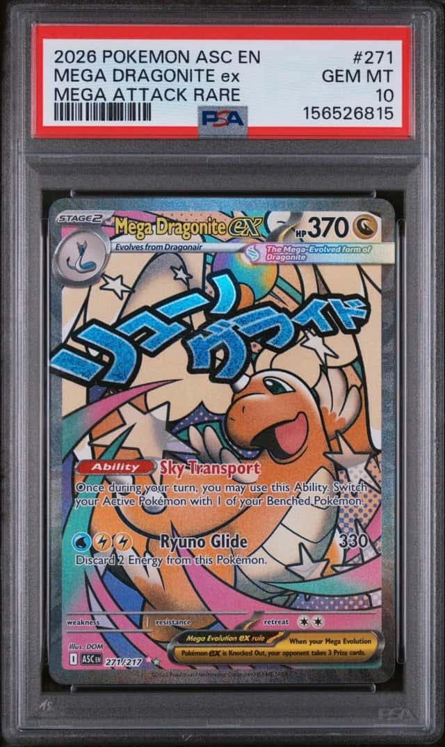 2026 POKEMON ASC EN-ASCENDED HEROES MEGA ATTACK RARE MEGA DRAGONITE EX PSA 10