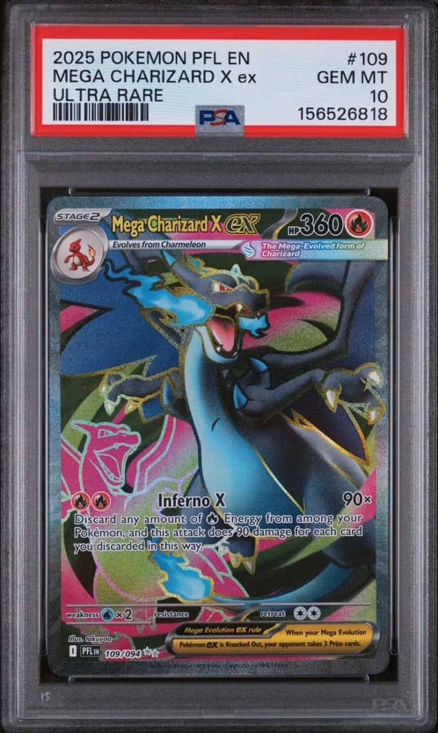 2025 POKEMON PFL EN-PHANTASMAL FLAMES ULTRA RARE #109 MEGA CHARIZARD X EX PSA 10