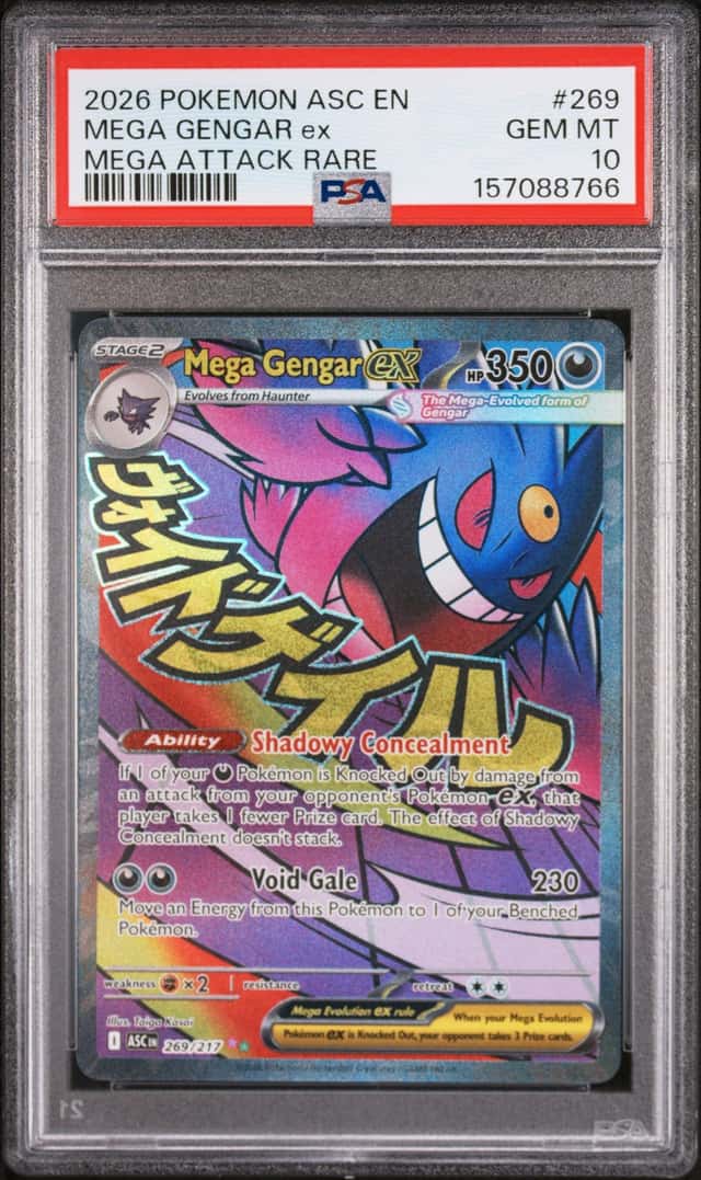 2026 Pokemon Ascended Heroes Mega Gengar ex Attack Rare #269/217 PSA 10 GEM MINT