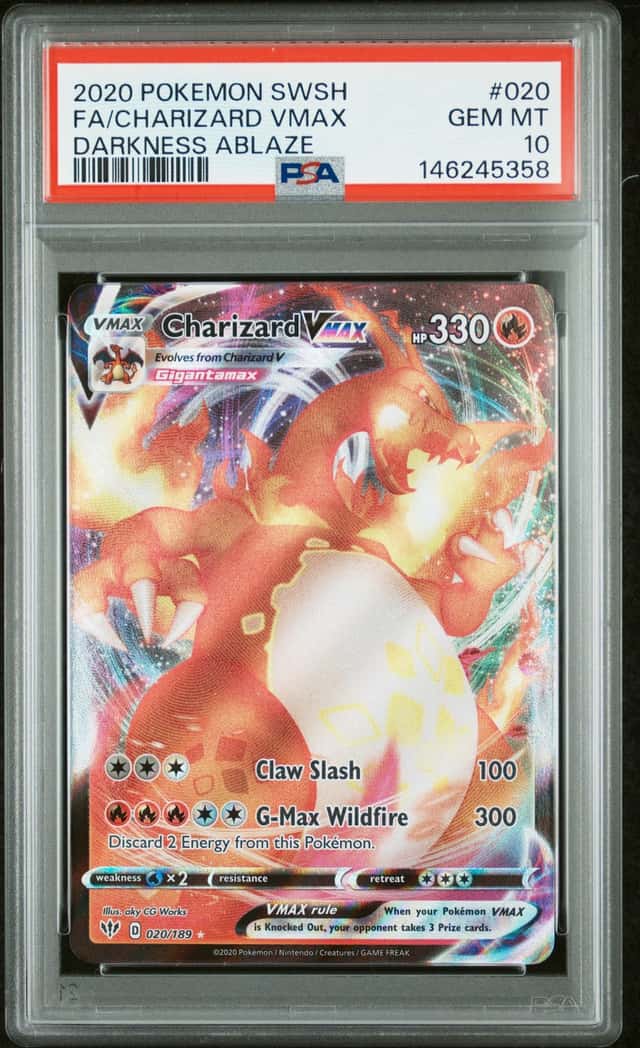 2020 Pokémon SWSH03 Darkness Ablaze #020/189 Charizard VMAX Holo PSA 10