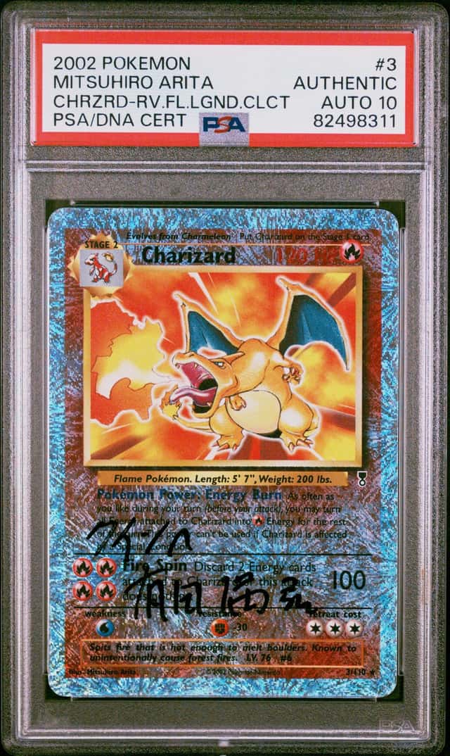 2002 Charizard #3/110 Reverse Holo PSA Auto 10 Arita (Msg me for any questions)