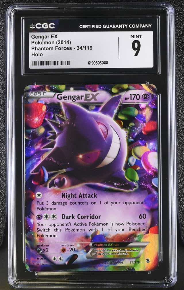 Pokemon 2014 Gengar EX 34/119 Holo Phantom Forces CGC 9