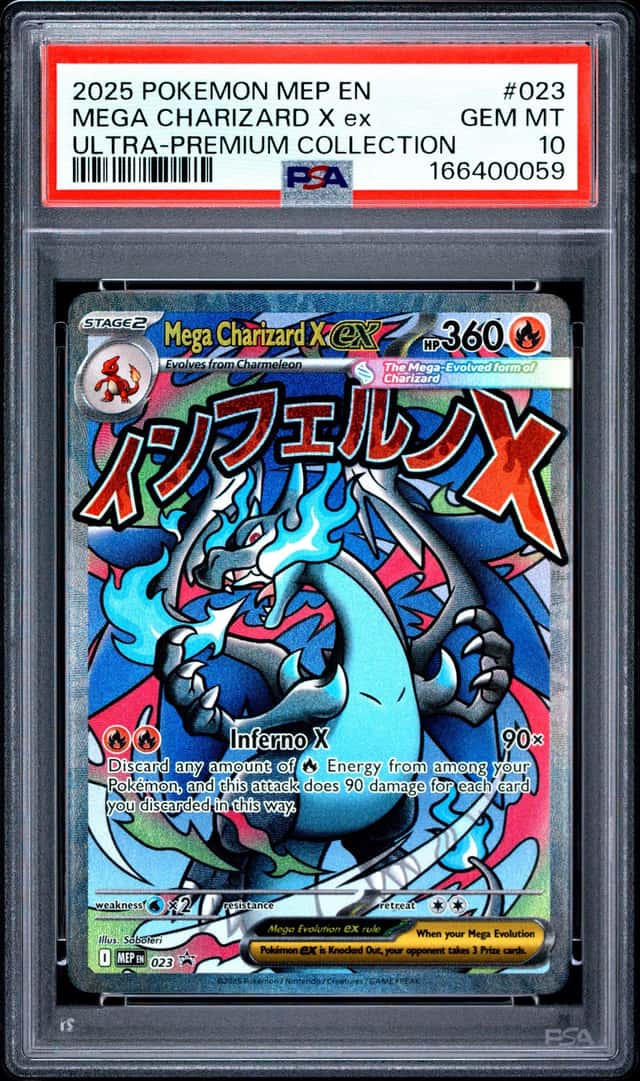 2025 POKEMON MEP PROMO ULTRA-PREMIUM COLLECTION #023 MEGA CHARIZARD X EX PSA 10