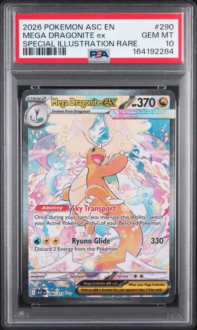 Pokemon Mega Dragonite ex Ascended Heroes 290 Special Illustration Rare PSA 10