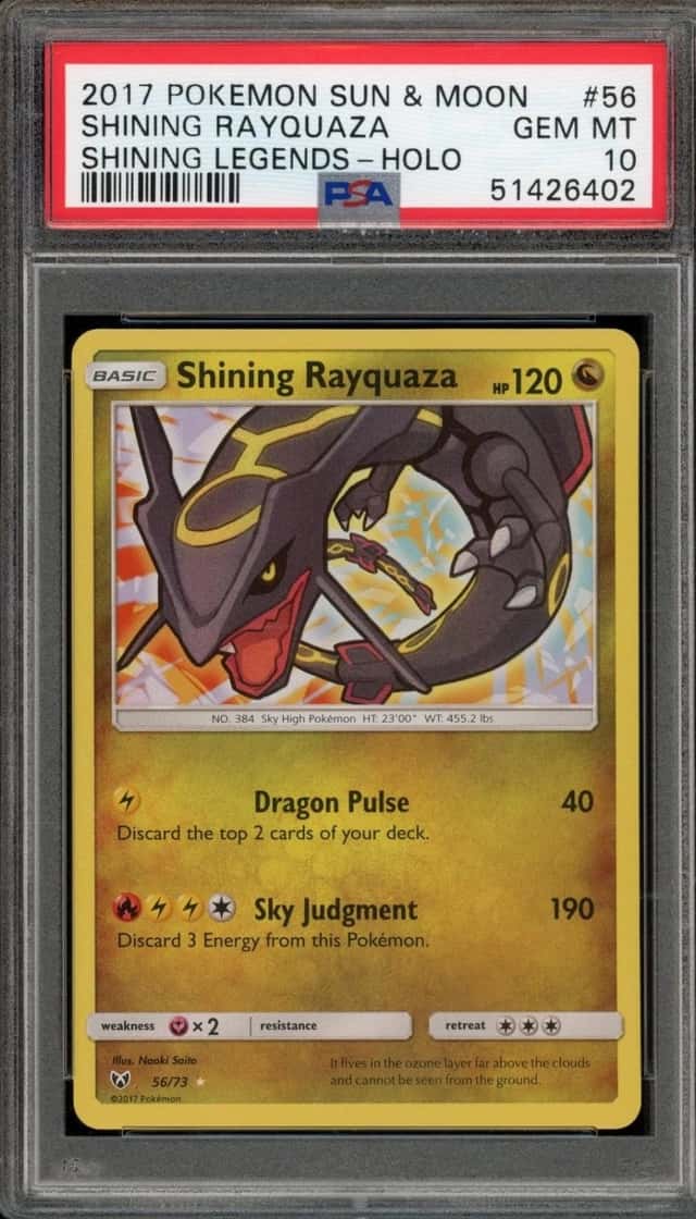 Pokemon Shining Rayquaza Holo Shining Legends 56/73 PSA 10 Gem Mint