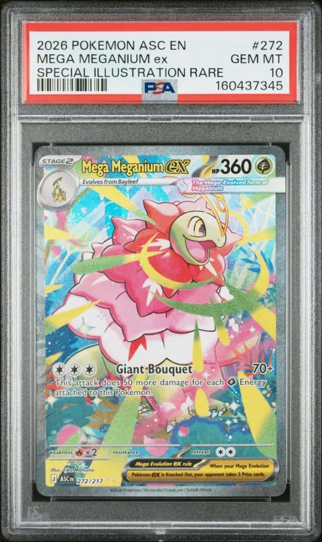 Pokemon Mega Meganium ex Ascended Heroes 272 Special Illustration Rare PSA 10