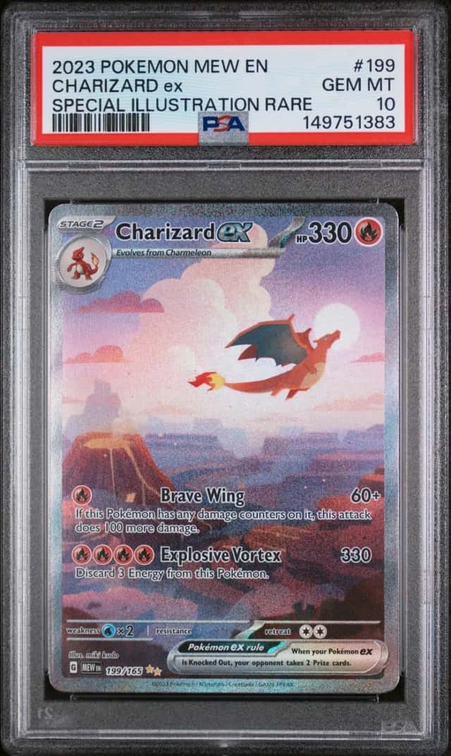POKEMON CHARIZARD ex 2023 MEW EN-151 #199 SP ILLUS RARE PSA 10