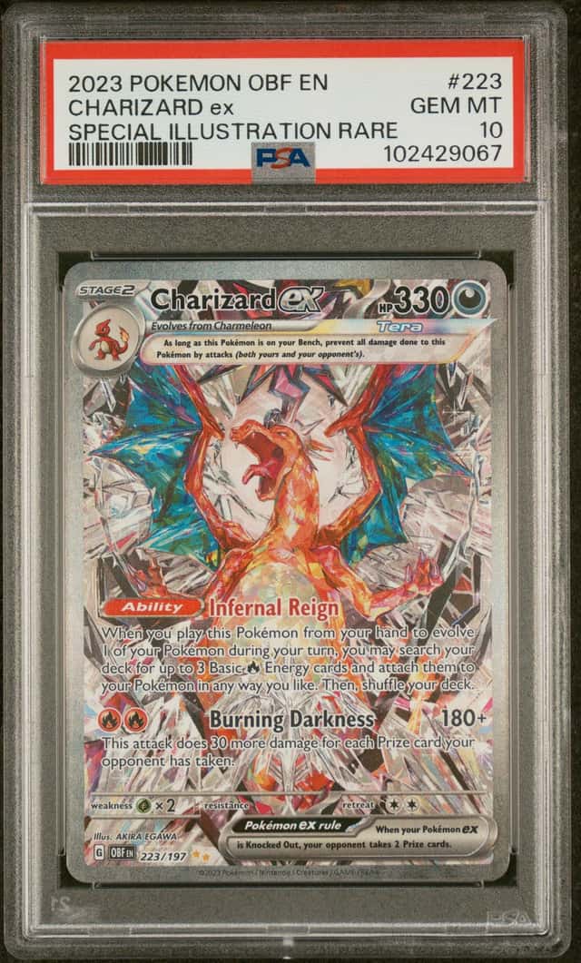 2023 Pokemon OBF EN #223 Charizard ex SIR PSA 10 GEM MINT