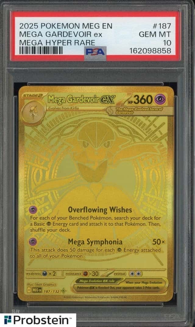 2025 Pokemon MEG EN #187 Mega Gardevoir ex Mega Hyper Rare PSA 10
