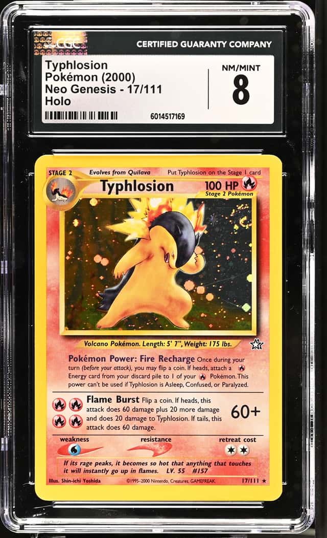 2000 Pokemon Neo Genesis Typhlosion #17/111 Holo CGC 8