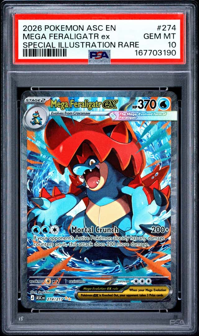 2026 POKEMON ASC EN-ASCENDED HEROES #274 MEGA FERALIGATR EX PSA 10