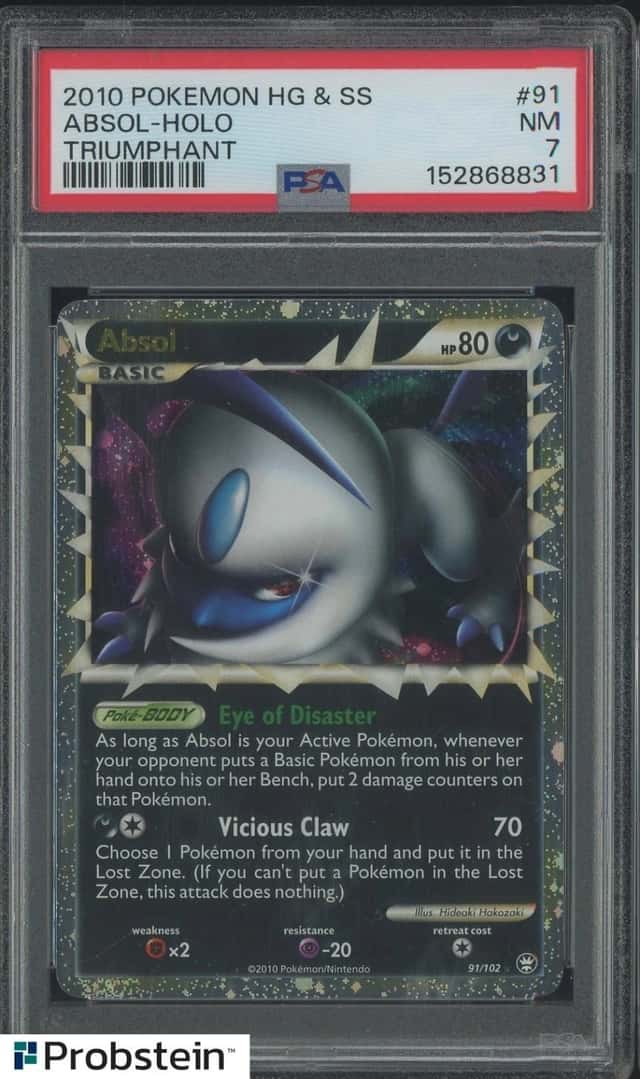 2010 Pokemon HG & SS Triumphant #91 Absol  Holo PSA 7 NM